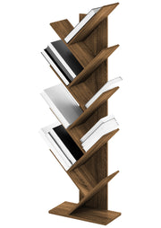 Liberia In Legno A Forma Ad Albero Scaffale 9 Ripiani Salvaspazio Verticale Camera Letto Soggiorno Studio Ufficio  Libro Mensola A Colonna Porta Libri Stile industrial Torre Rustico