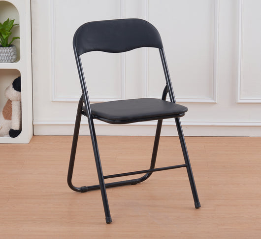 Set 6 Sedie Pieghevoli Sedia Cucina Robusta Struttura In Metallo Seduta Comoda In Simil Ecopelle Sedute Poltrona Per Ospiti Campeggio Sala Riunioni Ufficio Pieghevole Salvaspazio Scrivania Nero