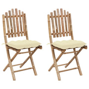 Sedie da Giardino Pieghevoli 2 pz con Cuscini in BambÃ¹ cod mxl 8103