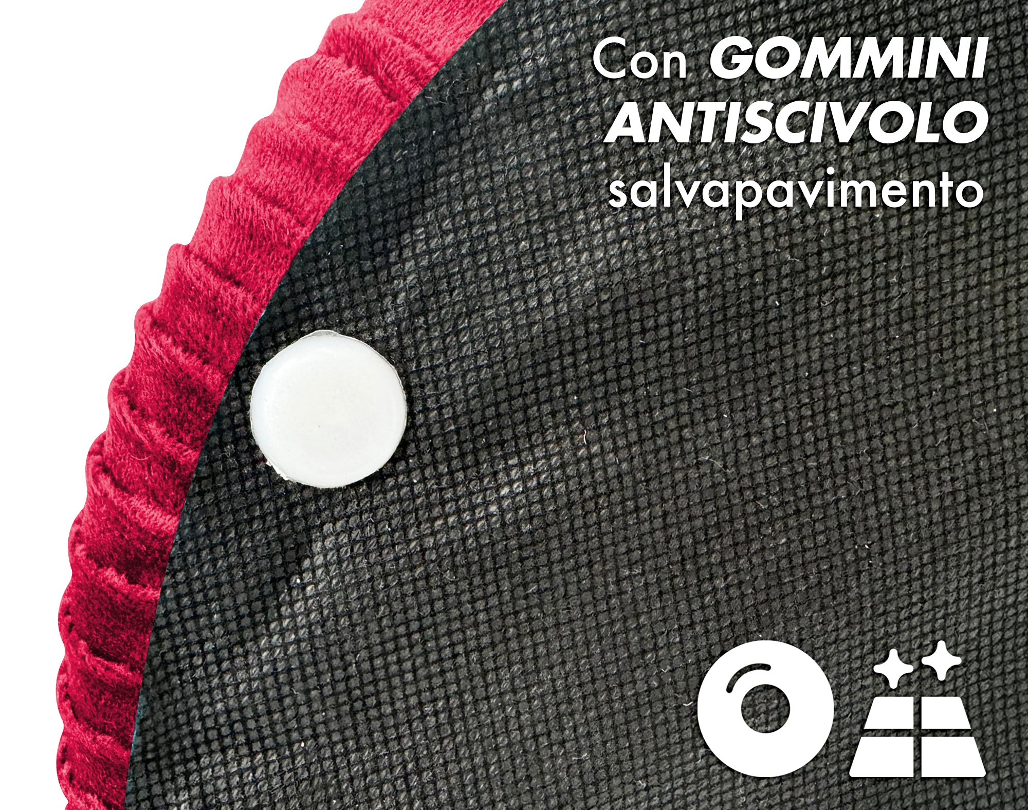 Set Di 2 Pouf Contenitori In Velluto Design Moderno Poggiapiedi,Sgabello Tondo con Coperchio Rimovibile e Seduta Imbottita Alta DensitÃ  Con Fascia In Metallo Contenitore Capiente Storage Box Bordeaux