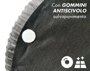 Set Di 2 Pouf Contenitori In Velluto Design Moderno Poggiapiedi,Sgabello Tondo con Coperchio Rimovibile e Seduta Imbottita Alta DensitÃ  Con Fascia In Metallo Contenitore Capiente Storage Box Grigio scuro