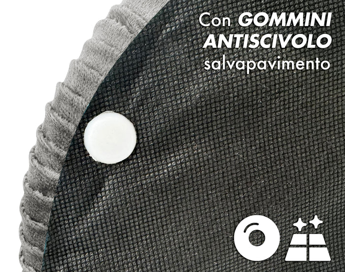 Set Di 2 Pouf Contenitori In Velluto Design Moderno Poggiapiedi,Sgabello Tondo con Coperchio Rimovibile e Seduta Imbottita Alta DensitÃ  Con Fascia In Metallo Contenitore Capiente Storage Box Grigio scuro