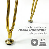 Pouf Rotondo In Velluto Con Contenitore Portaoggetti Sgabello Toeletta Trucco Tavolino Caffè Ripiano Legno Salotto Poggiapiedi Con Gambe Color Oro Petrolio