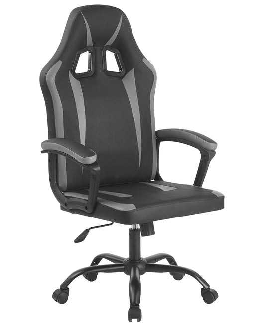 Sedia Gaming Adulto Professionale SimilPelle Reclinabile Con Braccioli Poltrona Ufficio Regolabile in Altezza Pistone Gas Gamer Portata 150 Kg Grigio