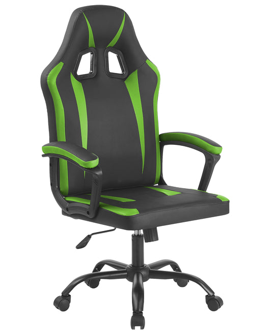 Sedia Gaming Adulto Professionale SimilPelle Reclinabile Con Braccioli Poltrona Ufficio Regolabile in Altezza Pistone Gas Gamer Portata 150 Kg Verde