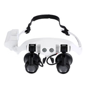 Trade Shop - Visiera Occhiali Lente Ingrandimento Precisione Con 2 Led 4 Lenti Luce 9892gj-3a -