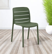 Set 4 Sedie In Polipropilene e Fibra Di Vetro Sedia Cucina Trattamento Uv Antiscolorimento Giardino Interno Esterno Moderne Robuste Resistenti Seduta Terrazzo Soggiorno Bar Ristorante Impilabili Iris-Verde