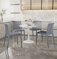 Set 4 Sedie In Polipropilene e Fibra Di Vetro Sedia Cucina Trattamento Uv Antiscolorimento Giardino Interno Esterno Moderne Robuste Resistenti Seduta Terrazzo Soggiorno Bar Ristorante Impilabili Maya-Grigio