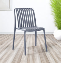 Set 4 Sedie In Polipropilene e Fibra Di Vetro Sedia Cucina Trattamento Uv Antiscolorimento Giardino Interno Esterno Moderne Robuste Resistenti Seduta Terrazzo Soggiorno Bar Ristorante Impilabili Maya-Grigio