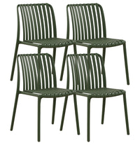 Set 4 Sedie In Polipropilene e Fibra Di Vetro Sedia Cucina Trattamento Uv Antiscolorimento Giardino Interno Esterno Moderne Robuste Resistenti Seduta Terrazzo Soggiorno Bar Ristorante Impilabili Maya-Verde