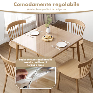Copritavolo Trasparente In Pvc 1.5 Mm Pellicola Protettiva Cover Tavolo Tovaglia Protezione Mollettone Antimacchia Per Tavoli Cucina Salotto Ufficio Scrivania Urti Olio Graffi Impermeabile  Trasparenti - 100x310Cm