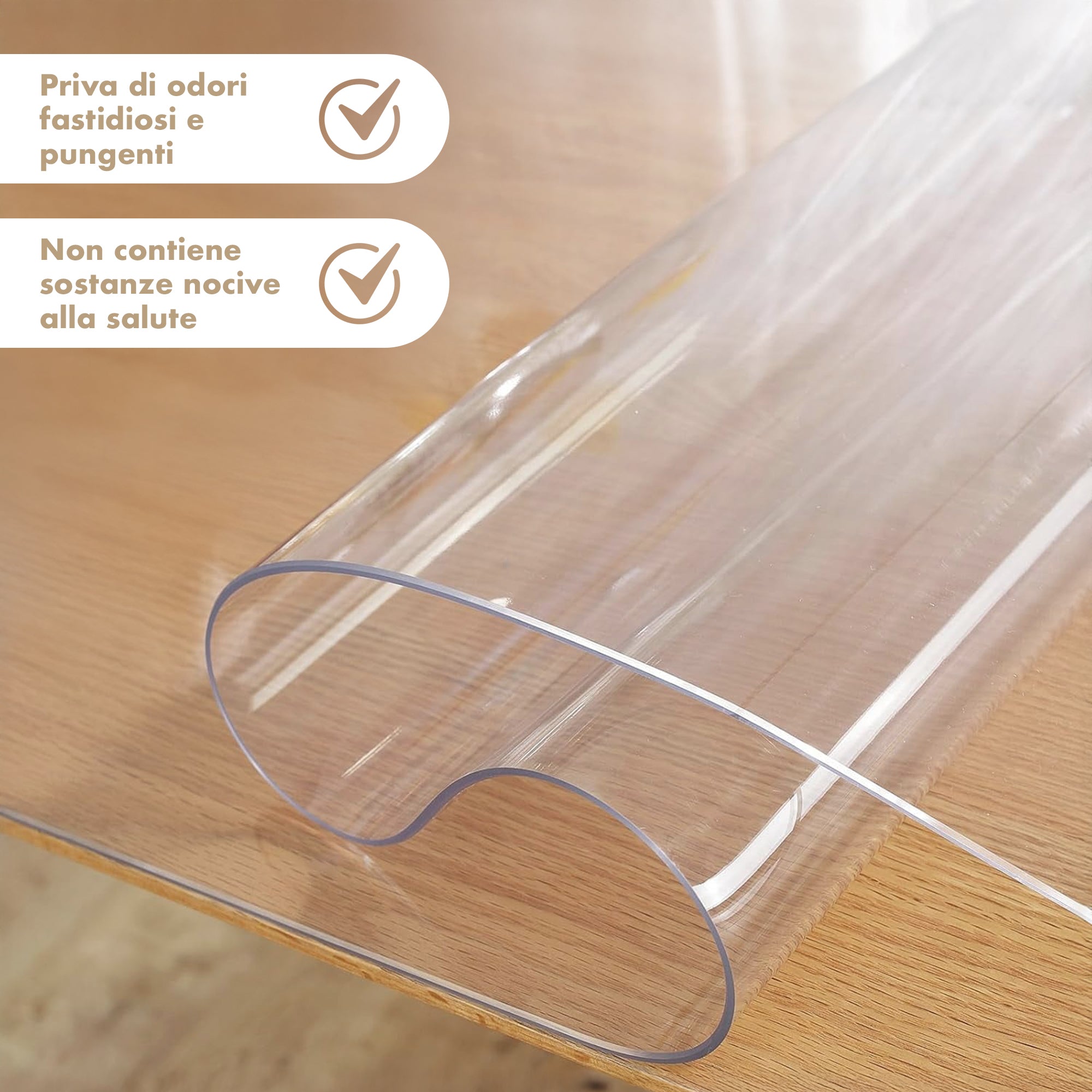 Copritavolo Trasparente In Pvc 1.5 Mm Pellicola Protettiva Cover Tavolo Tovaglia Protezione Mollettone Antimacchia Per Tavoli Cucina Salotto Ufficio Scrivania Urti Olio Graffi Impermeabile  Trasparenti - 100x140Cm