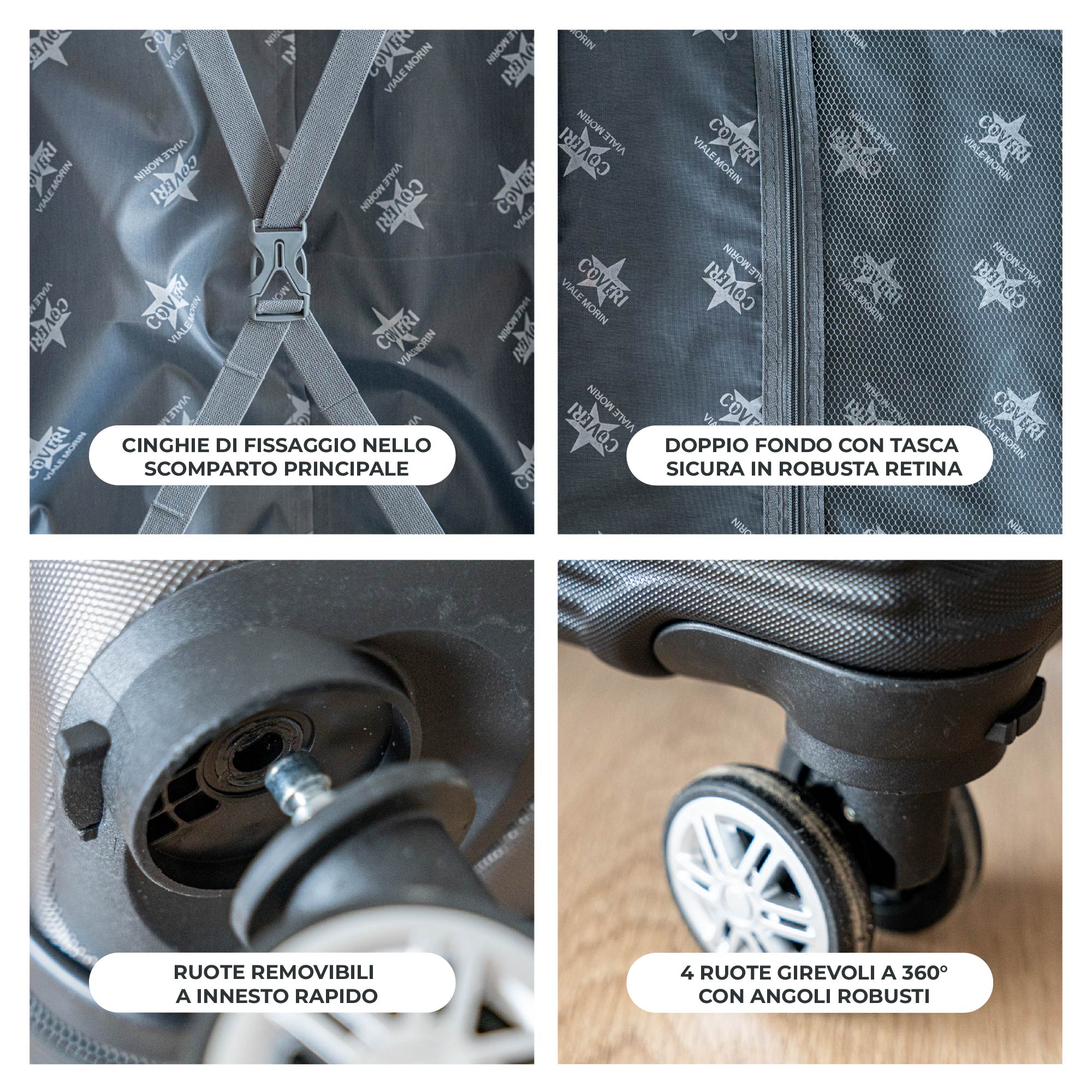 Coveri Set Di 3 Valigie Rigide ABS Valigia Da Viaggio Con Chiusura Lucchetto Combinazione Grande Media Piccola Forti Resistenti Manico Telescopico Ruote Staccabili Trolley Nero