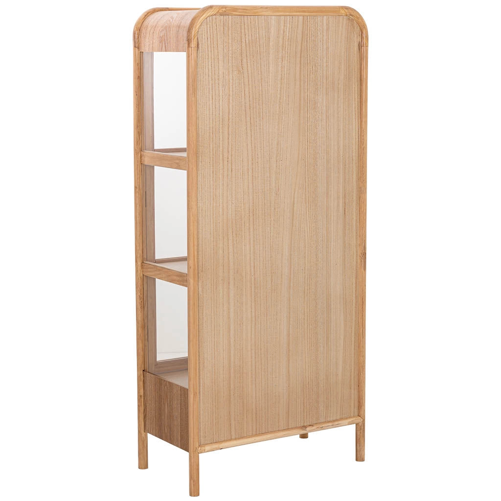 Vetrina in legno e rattan marrone 72x40.5x160h cm