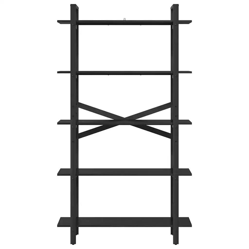 Libreria-Scaffale per Libri-Mobile di Stoccaggio Rovere Nero 100 x 33,5 x 178 cm Legno multistrato