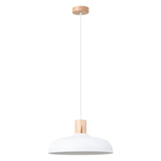 Lampada a sospensione MAVARO bianca legno E27 15W