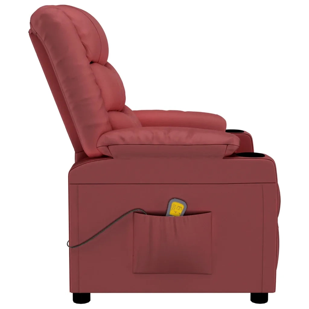 Poltrona Reclinabile Rosso Vino in Similpelle 348046