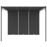 Gazebo da Giardino con Tenda Laterale 3x3x2,25 m Antracite 47995