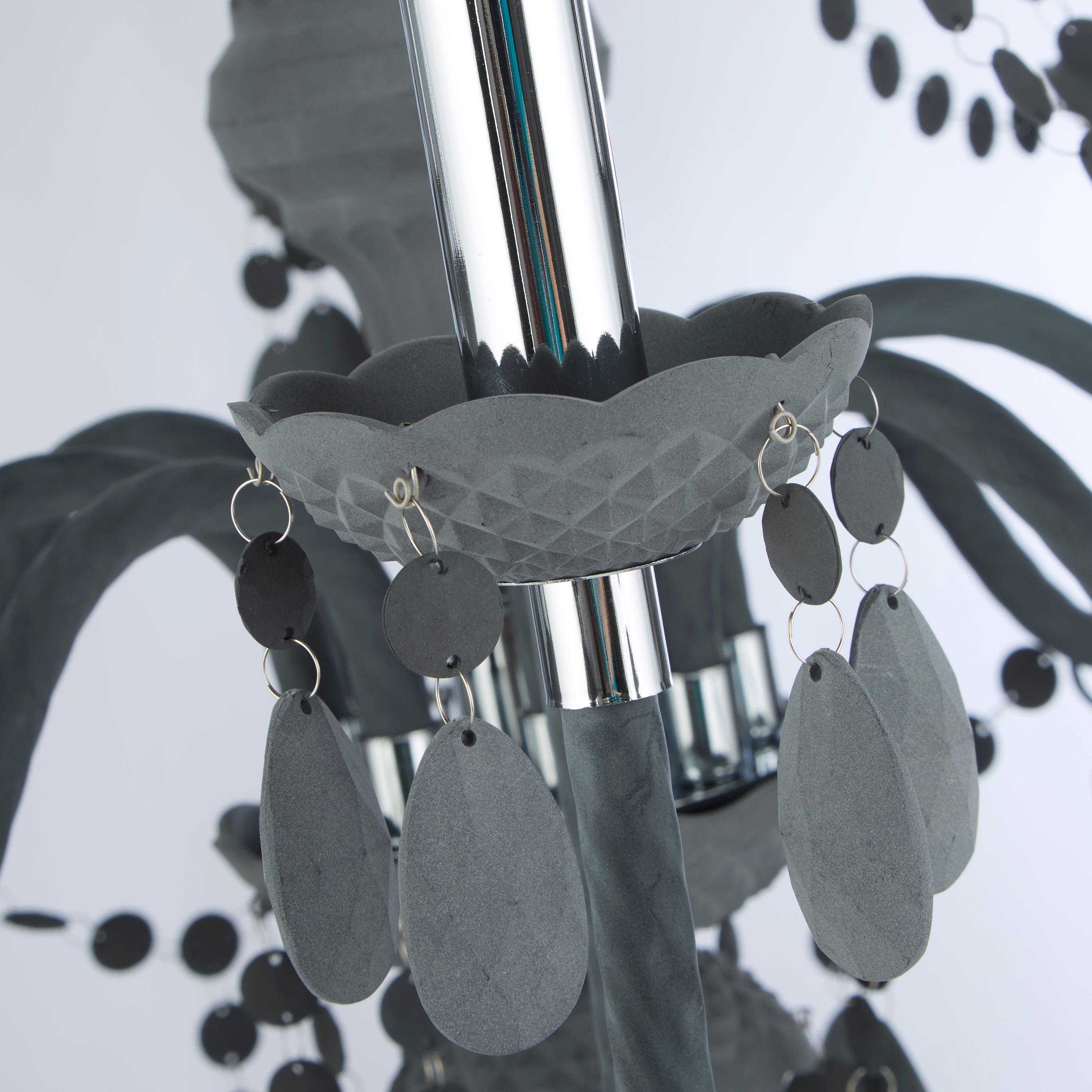 Lampadario Classico Marie Therese Acciaio Cromo Vetro 8 Luci E14