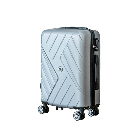 COVERI Trolley Bagaglio Mano Rigido 38x56x23 Piccolo Ultraleggero Valigia In Abs Con 4 Ruote Removibili Manico Chiusura Di Sicurezza Per Compagnie Low Cost Economy Zaino Da Viaggio Basilea-Argento