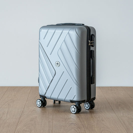 COVERI Trolley Bagaglio Mano Rigido 38x56x23 Piccolo Ultraleggero Valigia In Abs Con 4 Ruote Removibili Manico Chiusura Di Sicurezza Per Compagnie Low Cost Economy Zaino Da Viaggio Basilea-Argento