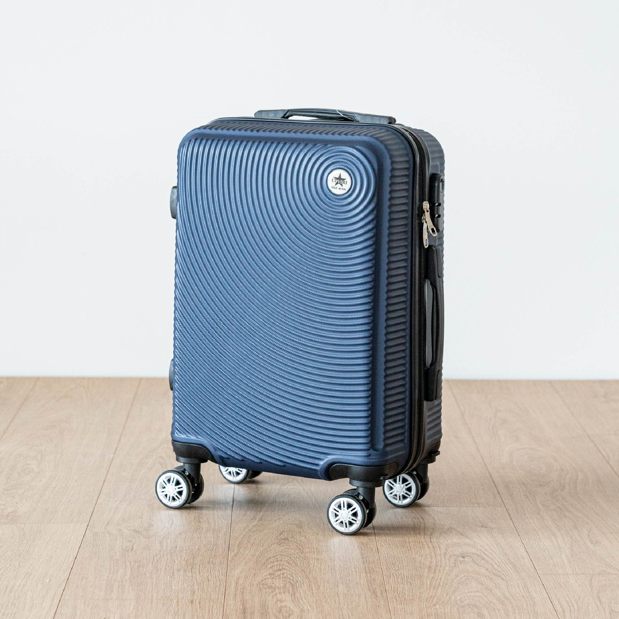 COVERI Trolley Bagaglio Mano Rigido 38x56x23 Piccolo Ultraleggero Valigia In Abs Con 4 Ruote Removibili Manico Chiusura Di Sicurezza Per Compagnie Low Cost Economy Zaino Da Viaggio Maiami-Blu