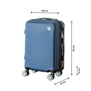 COVERI Trolley Bagaglio Mano Rigido 38x56x23 Piccolo Ultraleggero Valigia In Abs Con 4 Ruote Removibili Manico Chiusura Di Sicurezza Per Compagnie Low Cost Economy Zaino Da Viaggio Maiami-Blu