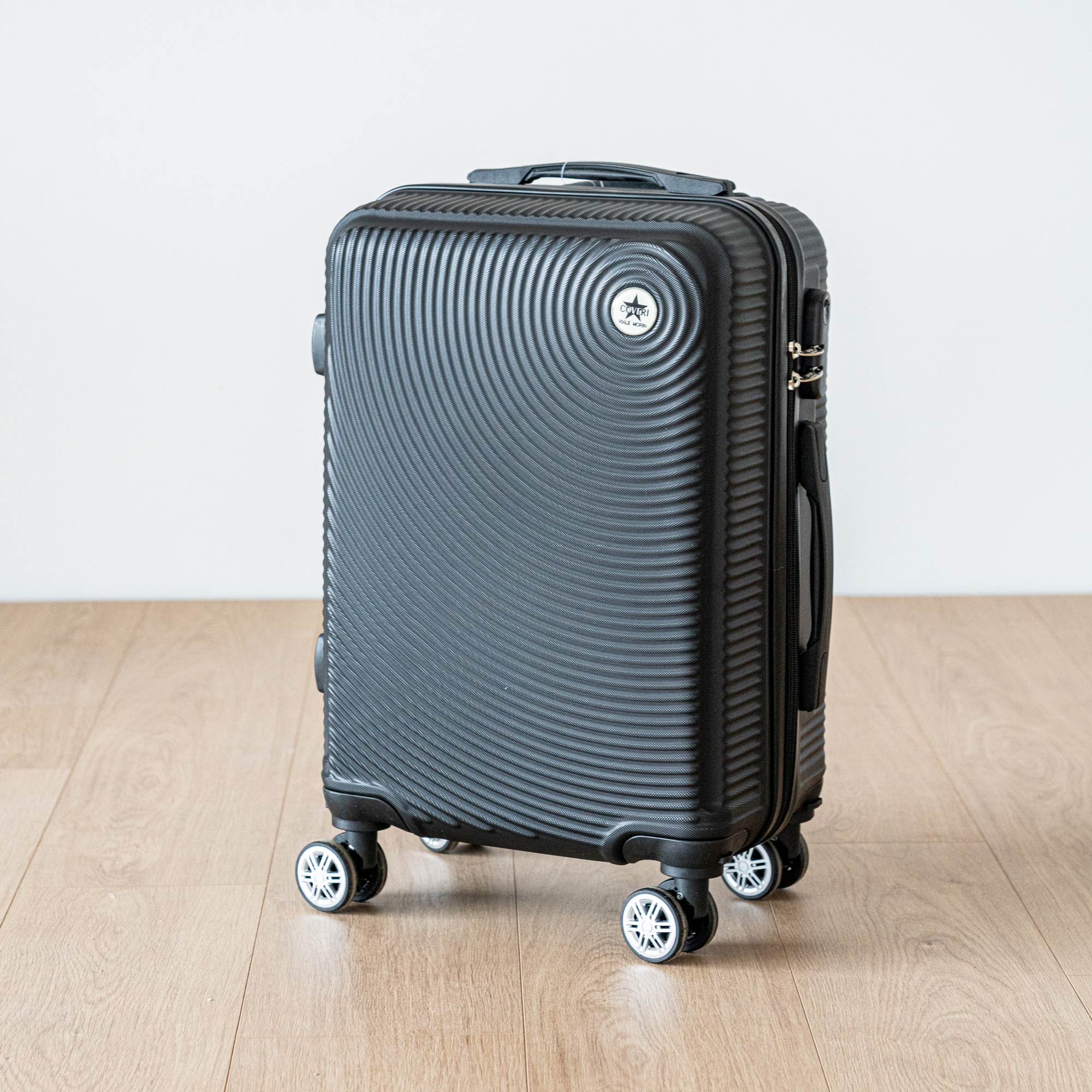 COVERI Trolley Bagaglio Mano Rigido 38x56x23 Piccolo Ultraleggero Valigia In Abs Con 4 Ruote Removibili Manico Chiusura Di Sicurezza Per Compagnie Low Cost Economy Zaino Da Viaggio Maiami-Nero