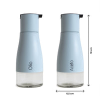 Set Condimento 4 Pezzi Olio Aceto Sale Pepe Vetro Acciaio Certificato Per Alimenti Organizzatore Acciaio Inox Con Stand In Metallo Condimenti Tavola Oliera Saliera Dispenser Tavola Organizer Porta Spezie Barattoli Contenitori Azzurro