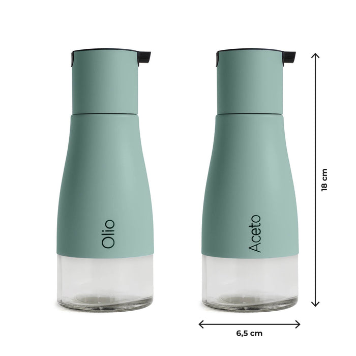 Set Condimento 4 Pezzi Olio Aceto Sale Pepe Vetro Acciaio Certificato Per Alimenti Organizzatore Acciaio Inox Con Stand In Metallo Condimenti Tavola Oliera Saliera Dispenser Tavola Organizer Porta Spezie Barattoli Contenitori Salvia