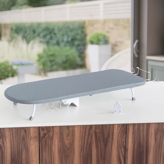 Asse da Stiro Pieghevole da Tavolo – Compatto, Portatile e Salvaspazio, Perfetto per Casa e Viaggio   Grigio