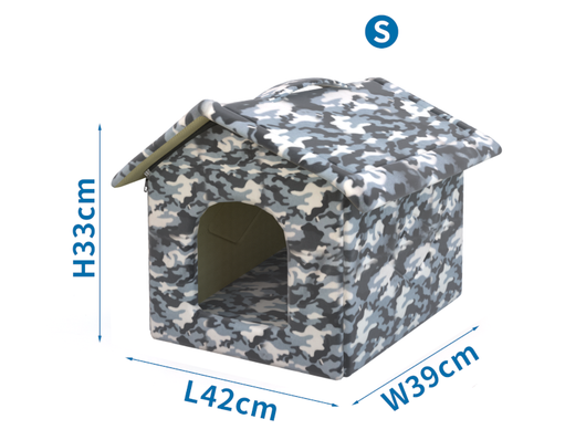 Casetta in pile Nobleza grigio mimetico per cani varie misure - S