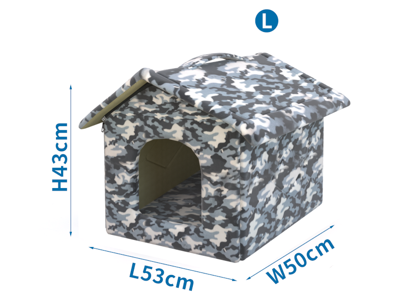 Casetta in pile Nobleza grigio mimetico per cani varie misure - L