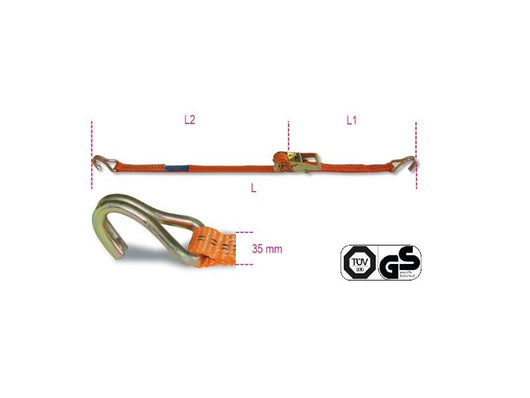 Fascia a cricchetto Betafer Robur 8181 6 alta tenacitA~ ganci a uncino 1000 Kg