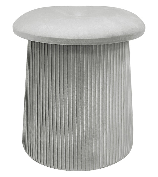 Pouf Contenitore in Velluto a Forma di Fungo – Poggiapiedi e Seduta Moderna 38x44 cm, Design Elegante Disponibile in 4 Colori Grigio