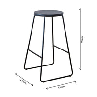 Coppia di Sgabelli Alti in Metallo con Seduta in Legno – Design Industriale Moderno – Set 2 Sgabelli da Cucina, Penisola o Bar – Colori Marrone e Nero Nero