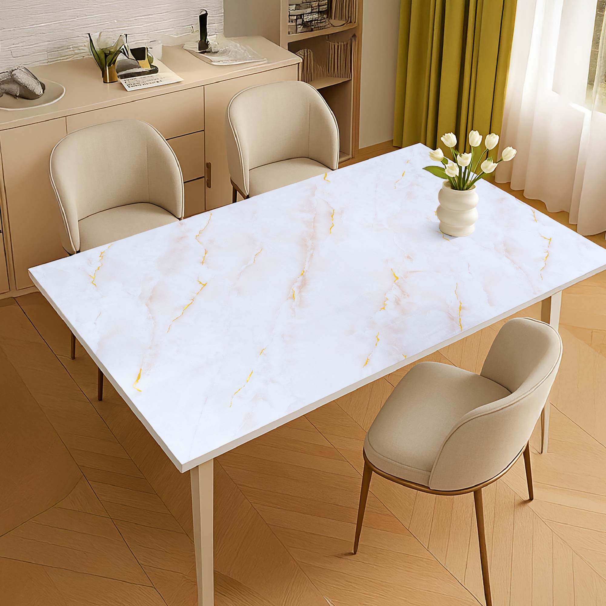 Copritavolo Stampato In Pvc Alto 1.2 Mm Pellicola Protettiva Cover Proteggi Tavolo Tovaglia Protezione Mollettone Spesso Antimacchia  Urti Olio Graffi Impermeabile Dis10 - 100x500Cm