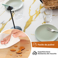Copritavolo Stampato In Pvc Alto 1.2 Mm Pellicola Protettiva Cover Proteggi Tavolo Tovaglia Protezione Mollettone Spesso Antimacchia  Urti Olio Graffi Impermeabile Dis11 - 100x240Cm