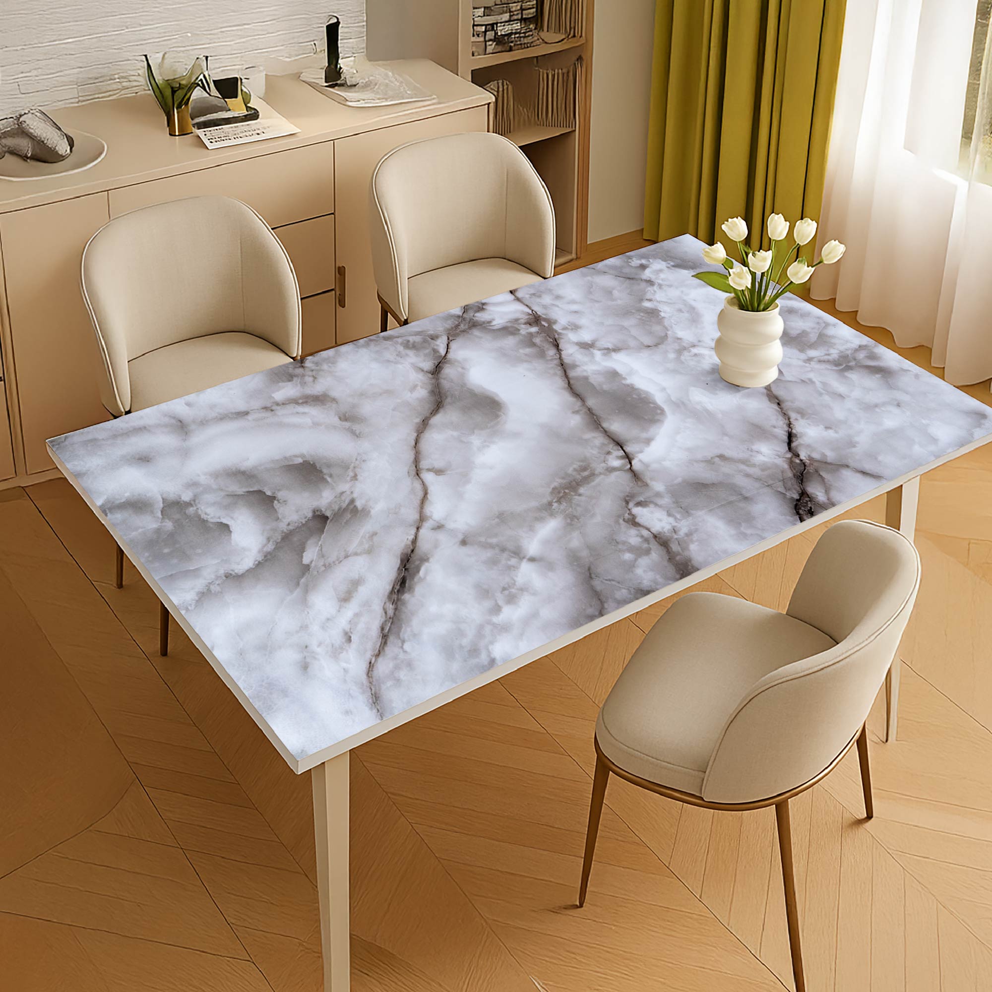 Copritavolo Stampato In Pvc Alto 1.2 Mm Pellicola Protettiva Cover Proteggi Tavolo Tovaglia Protezione Mollettone Spesso Antimacchia  Urti Olio Graffi Impermeabile Dis8 - 100x210Cm