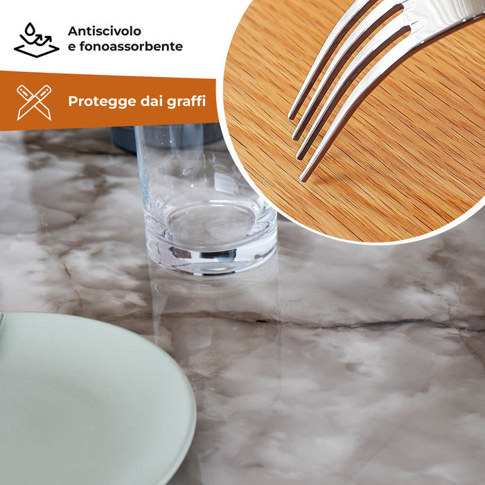 Copritavolo Stampato In Pvc Alto 1.2 Mm Pellicola Protettiva Cover Proteggi Tavolo Tovaglia Protezione Mollettone Spesso Antimacchia  Urti Olio Graffi Impermeabile Dis8 - 100x240Cm