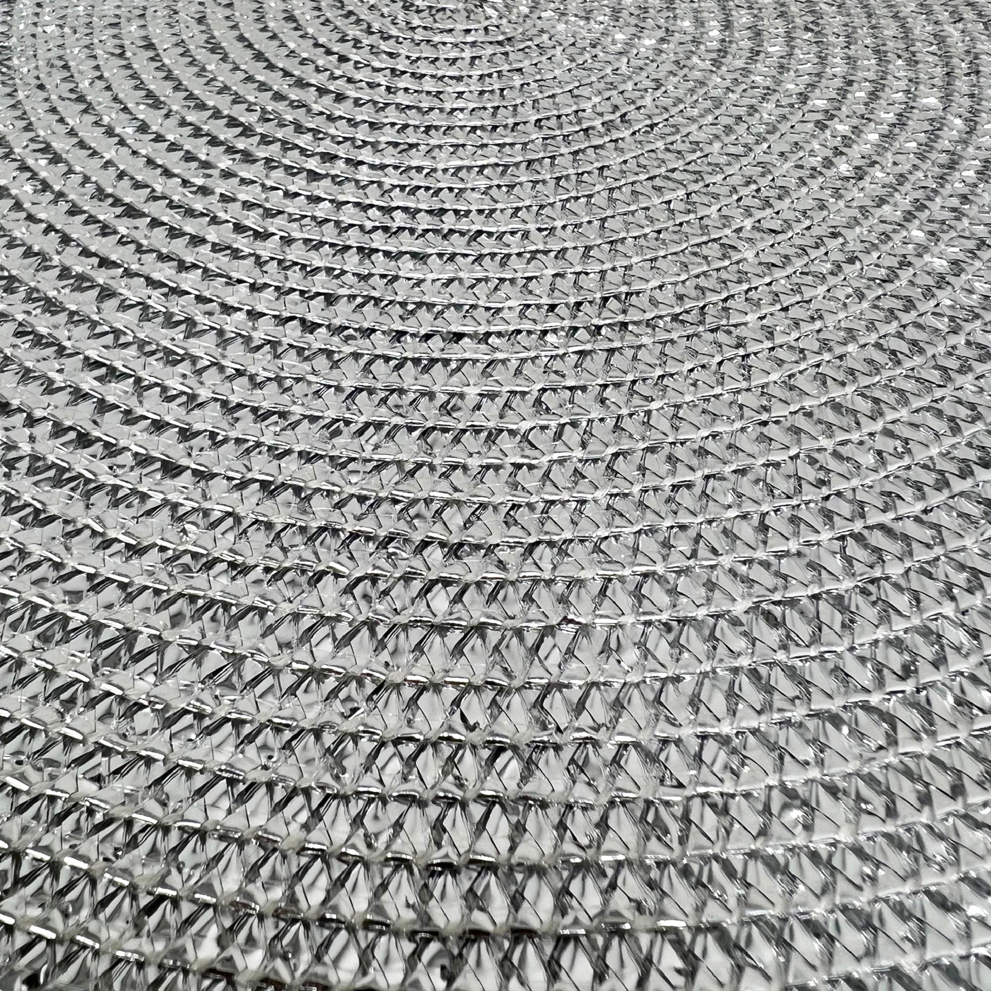 Set 4 Sottopiatti Natalizi Rotondi Ø38 cm Tovagliette Decorazione Tavola in Poliestere Intrecciato Sottopiatti Eleganti per Natale e Capodanno Argento