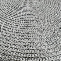 Set 4 Sottopiatti Natalizi Rotondi Ø38 cm Tovagliette Decorazione Tavola in Poliestere Intrecciato Sottopiatti Eleganti per Natale e Capodanno Argento