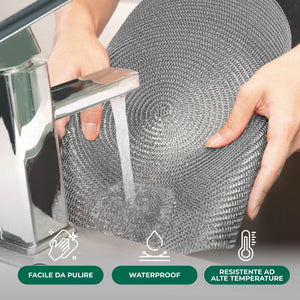 Set 4 Sottopiatti Natalizi Rotondi Ø38 cm Tovagliette Decorazione Tavola in Poliestere Intrecciato Sottopiatti Eleganti per Natale e Capodanno Argento