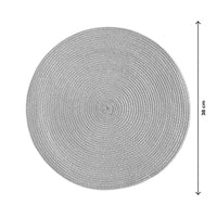 Set 4 Sottopiatti Natalizi Rotondi Ø38 cm Tovagliette Decorazione Tavola in Poliestere Intrecciato Sottopiatti Eleganti per Natale e Capodanno Argento