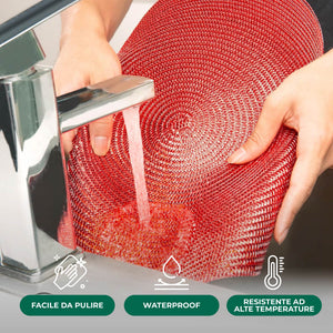 Set 4 Sottopiatti Natalizi Rotondi Ø38 cm Tovagliette Decorazione Tavola in Poliestere Intrecciato Sottopiatti Eleganti per Natale e Capodanno Bordeaux