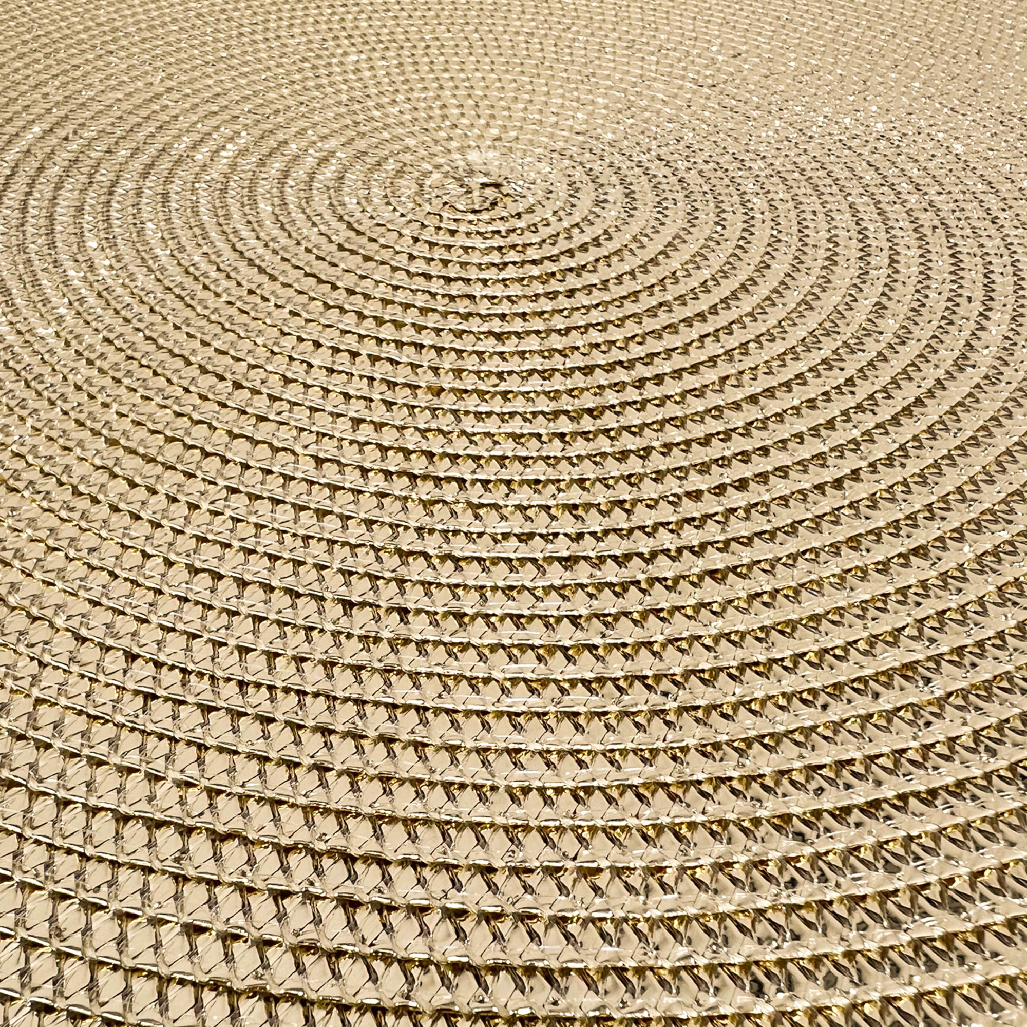 Set 4 Sottopiatti Natalizi Rotondi Ø38 cm Tovagliette Decorazione Tavola in Poliestere Intrecciato Sottopiatti Eleganti per Natale e Capodanno Oro