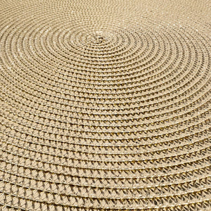 Set 4 Sottopiatti Natalizi Rotondi Ø38 cm Tovagliette Decorazione Tavola in Poliestere Intrecciato Sottopiatti Eleganti per Natale e Capodanno Oro