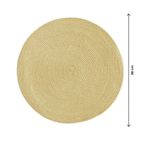 Set 4 Sottopiatti Natalizi Rotondi Ø38 cm Tovagliette Decorazione Tavola in Poliestere Intrecciato Sottopiatti Eleganti per Natale e Capodanno Oro