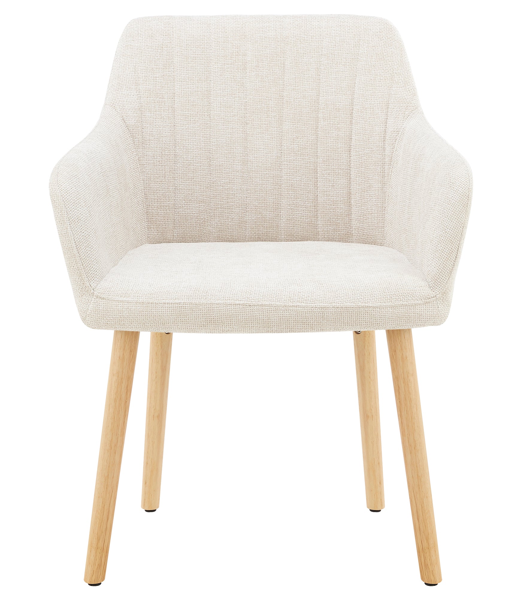 Poltroncina Stile Scandinavo in Tessuto Beige con Gambe in Legno Naturale – Sedia Imbottita Moderna per Soggiorno, Sala da Pranzo o Camera da Letto – Design Nordico Elegante e Confortevole Beige