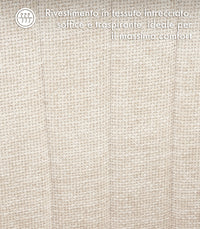 Poltroncina Stile Scandinavo in Tessuto Beige con Gambe in Legno Naturale – Sedia Imbottita Moderna per Soggiorno, Sala da Pranzo o Camera da Letto – Design Nordico Elegante e Confortevole Beige